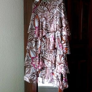 Laundry Silk Tiered Skirt EUC